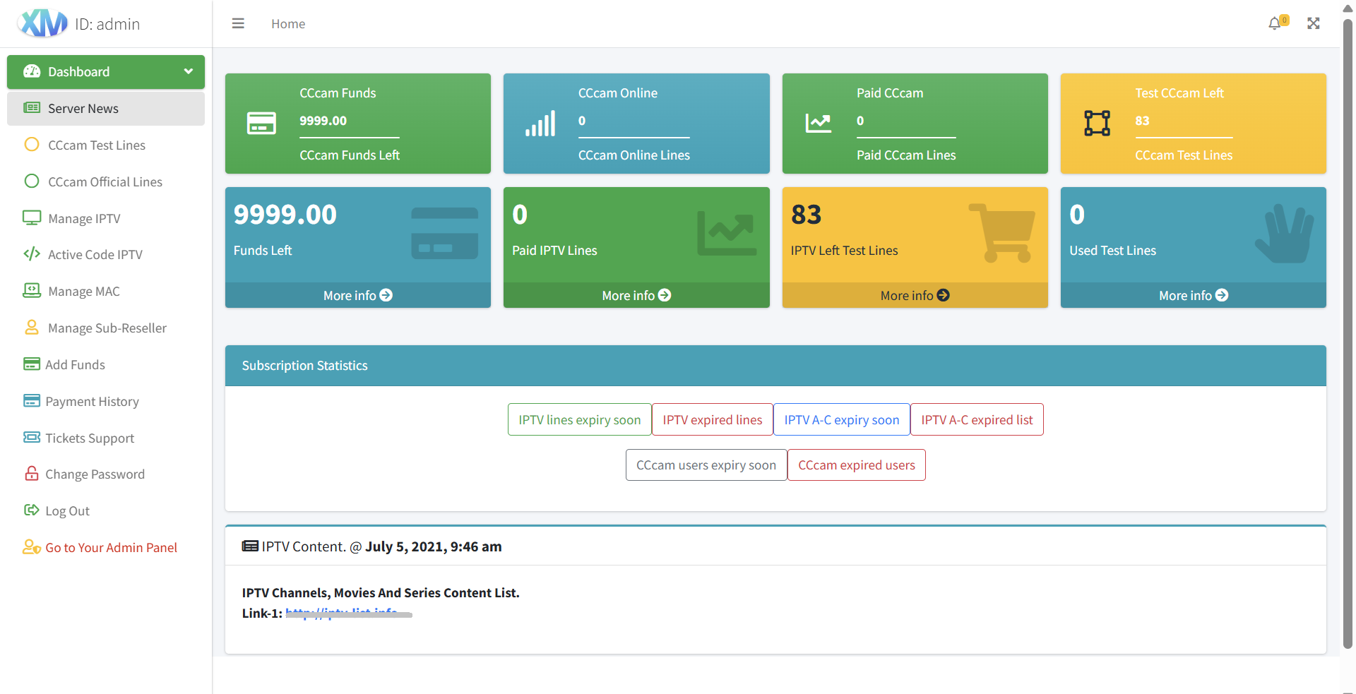 Multics & OScam Panel v6.3 - User Panel Dashboard